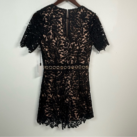 Astr Black Lace Romper with Grommet Detail - Picture 8 of 12